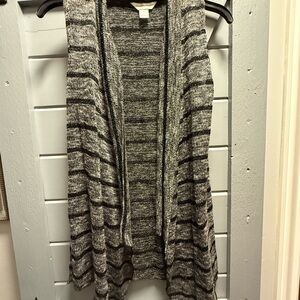Christopher & Banks Black and Gray Striped Cardigan